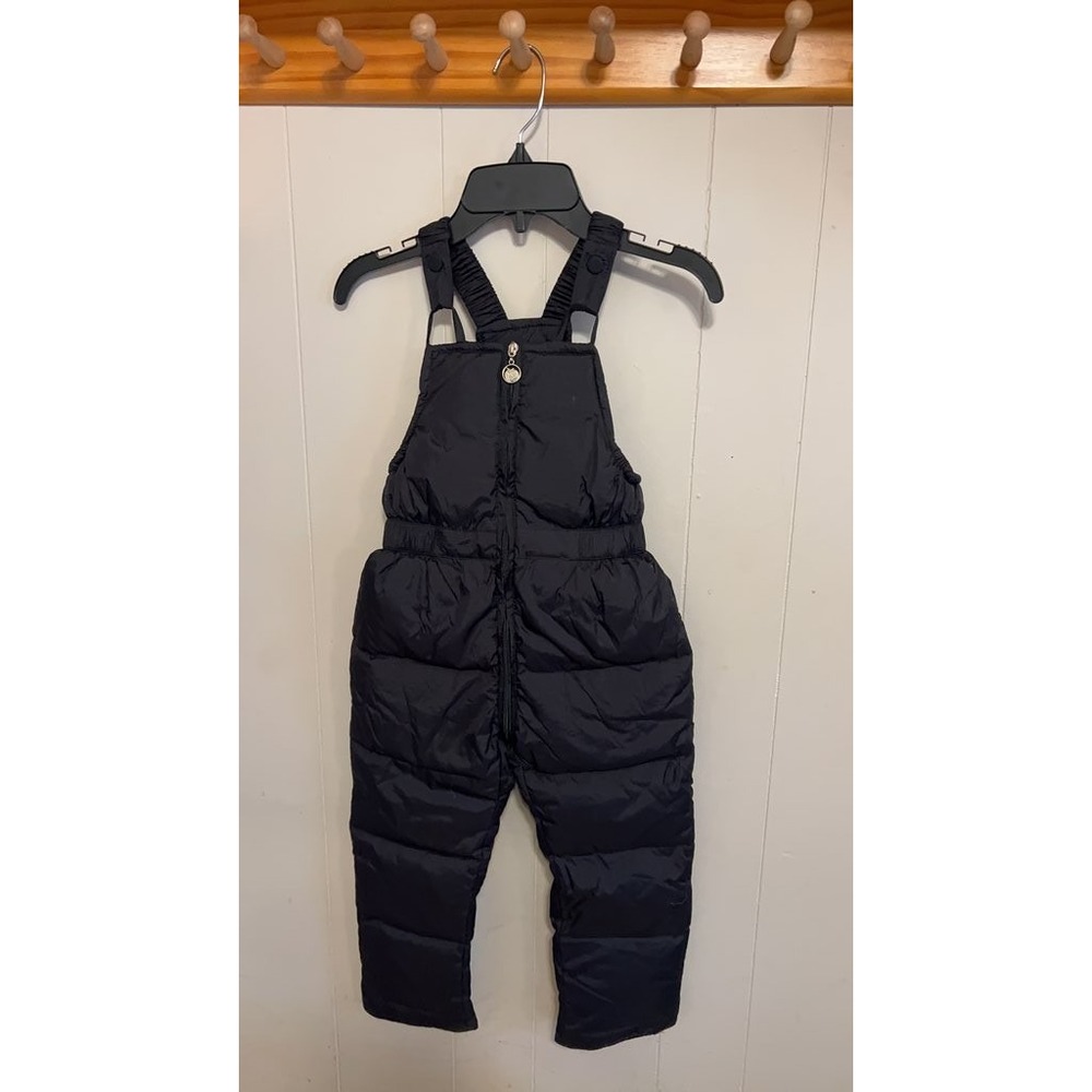 Kids Black Insulated Snow Bib Overalls